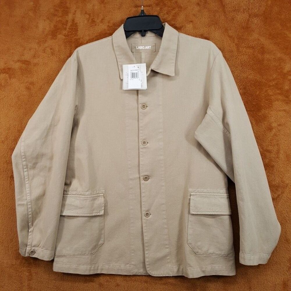 LABO.ART Shirt Jacket Mens Size 1 Tan Button Up Cotton GIACCA ROBERT $340